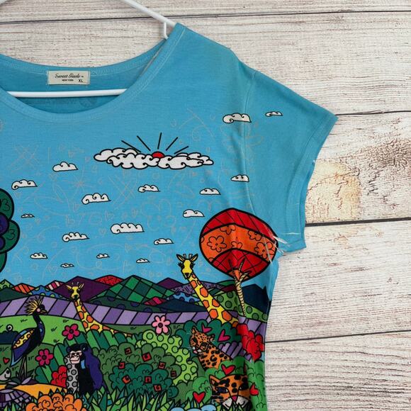 Sweet Gisele New York San Diego Zoo Britto AOP T-Shirt Youth Girls XL Blue - Picture 3 of 11